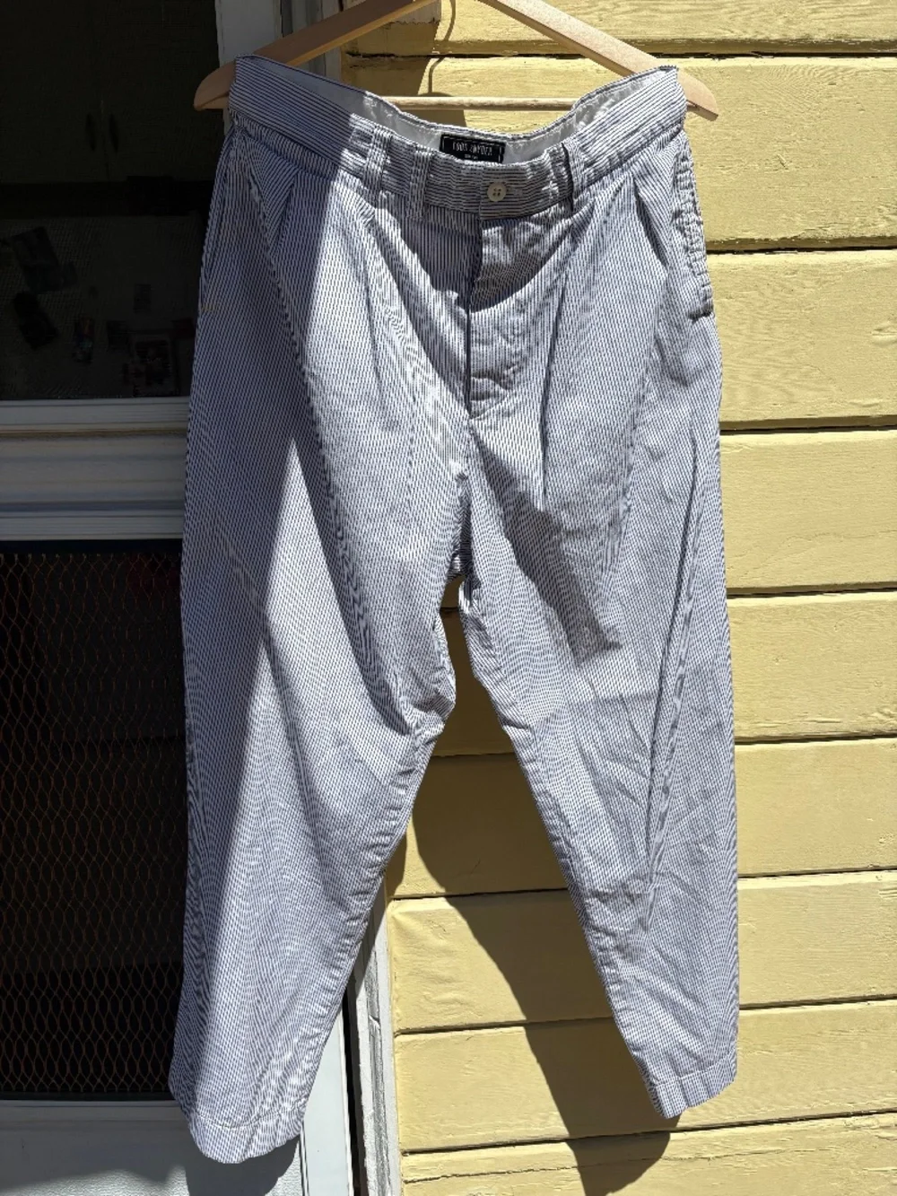 Todd Snyder White/Navy Pinstripe Seersucker Slacks Mens 34